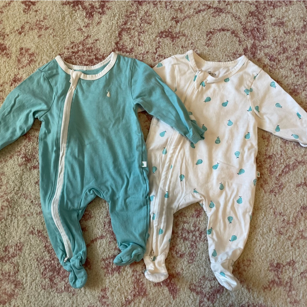 Baby footie pajamas with zippers - size 0-3m NWOT
